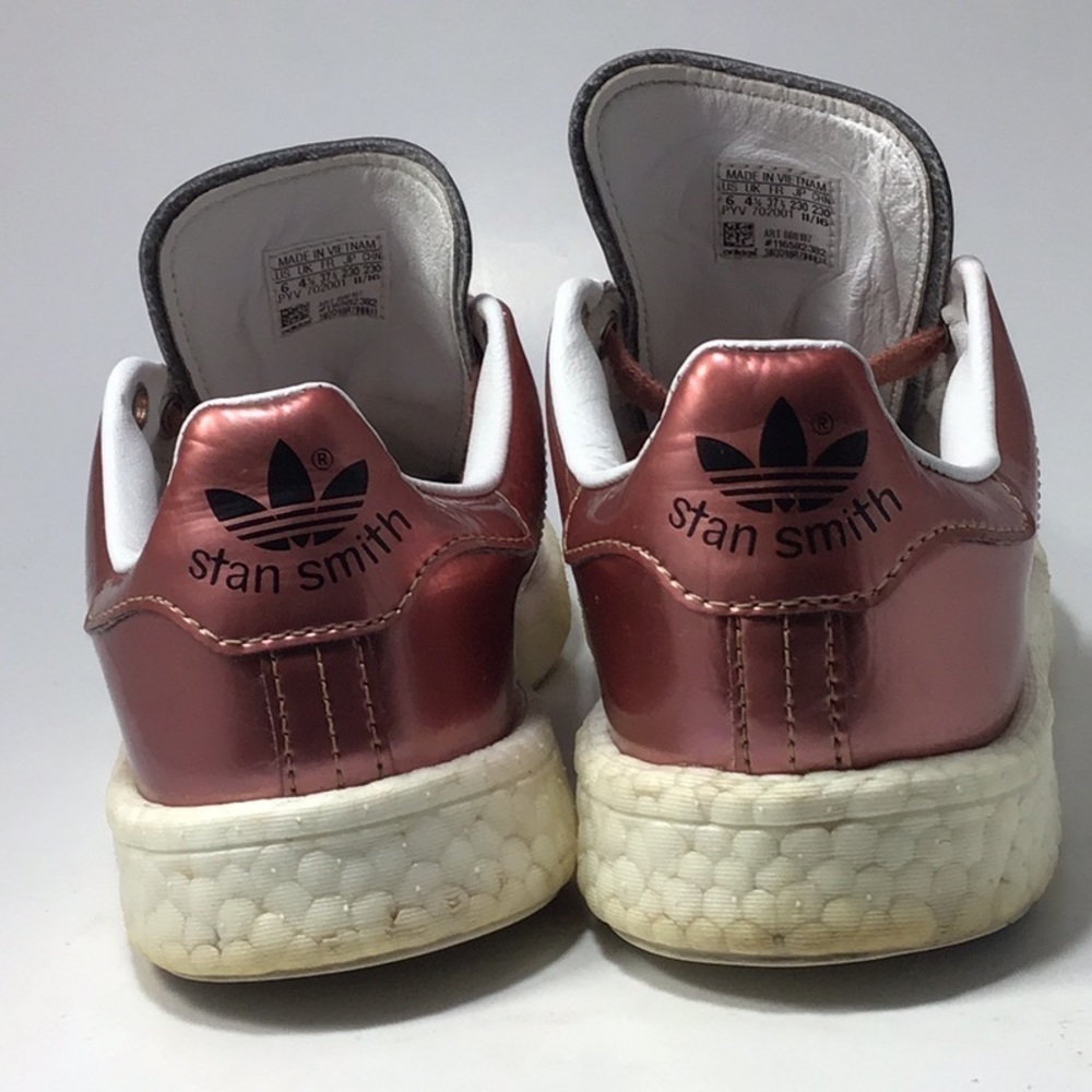 ADIDAS STAN SMITH BOOST PINK METALLIC BB0107 SNEAKERS SIZE 6 - Picture 7 of 13
